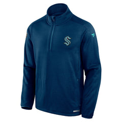 Seattle Kraken Fanatics Authentic Pro Rink Quarter-Zip Top Deep Sea Blue