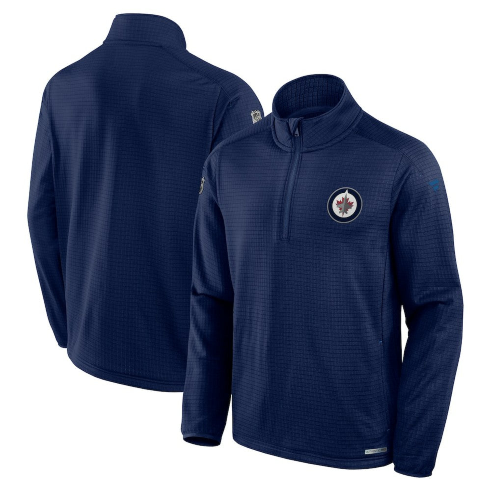 Winnipeg Jets - Fanatics Authentic Pro Rink Quarter-Zip Top Navy