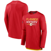 Calgary Flames - Fanatics Authentic Pro Tech Long Sleeve T-Shirt Red