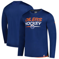 Edmonton Oilers - Fanatics Authentic Pro Tech Long Sleeve T-Shirt Royal