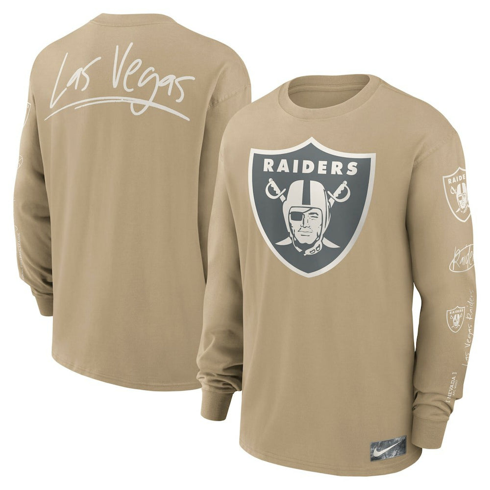 Las Vegas Raiders Essential Statement Max90 Long Sleeve T-Shirt Tan - Nike
