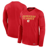 Calgary Flames - Fanatics Authentic Pro Rink Tech Raglan Long Sleeve T-Shirt Red