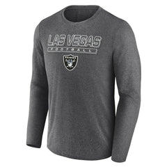 Las Vegas Raiders Fundamentals Long Sleeve T-Shirt Heather Charcoal - Fanatics