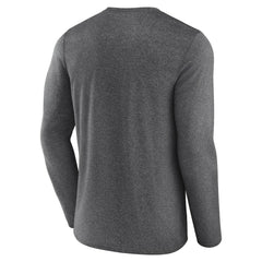 Las Vegas Raiders Fundamentals Long Sleeve T-Shirt Heather Charcoal - Fanatics