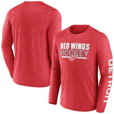 Detroit Red Wings - Fanatics Sweep Iconic Synthetic Long Sleeve T-Shirt Heather Red