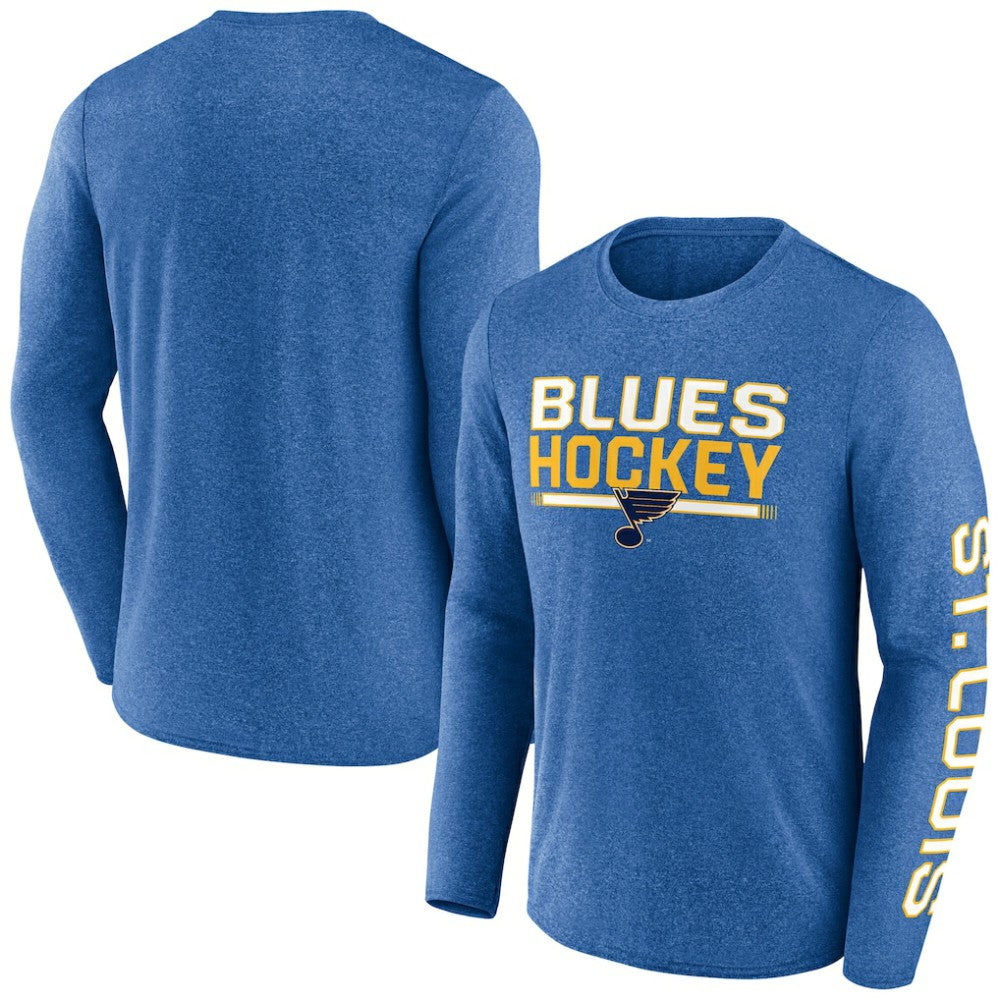 St. Louis Blues - Fanatics Sweep Iconic Synthetic Long Sleeve T-Shirt Heather Blue