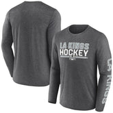 Los Angeles Kings - Fanatics Sweep Iconic Synthetic Long Sleeve T-Shirt Heather Charcoal
