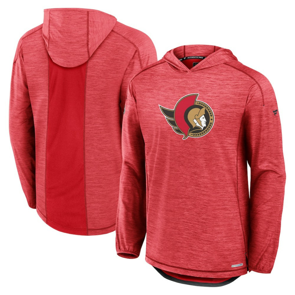 Ottawa Senators - Fanatics Authentic Pro Rink Pullover Hoodie Heather Red