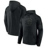 Calgary Flames - Fanatics Black Ice Defender Raglan Pullover Hoodie