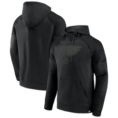 St. Louis Blues - Fanatics Black Ice Defender Raglan Pullover Hoodie