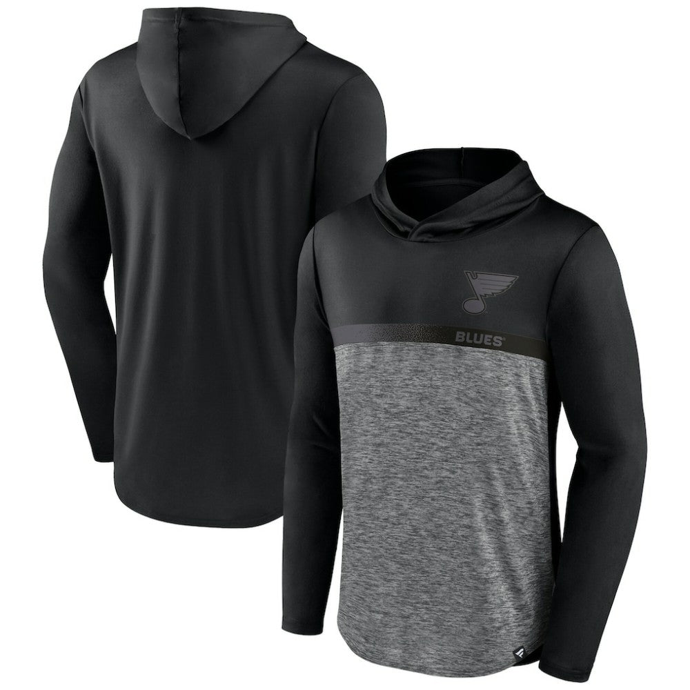 St. Louis Blues - Fanatics Iconic Defender Pullover Hoodie Black/Heather Charcoal
