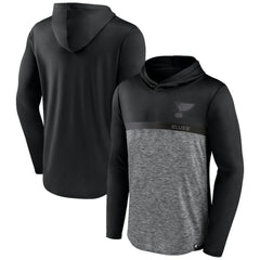 St. Louis Blues - Fanatics Iconic Defender Pullover Hoodie Black/Heather Charcoal