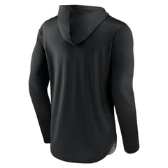 Seattle Kraken Fanatics Iconic Defender Pullover Hoodie Black/Heather Charcoal