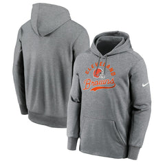 Cleveland Browns Performance Fleece Pullover Hoodie Heather Gray - Nike