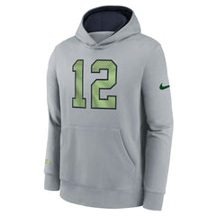 Seattle Seahawks Youth 2025 Rivalries Collection Club Hoodie Wolf Gray - Nike