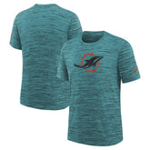 Miami Dolphins Youth 2025 Rivalries Collection Sideline Velocity Dri-FIT T-Shirt Turbo Green - Nike