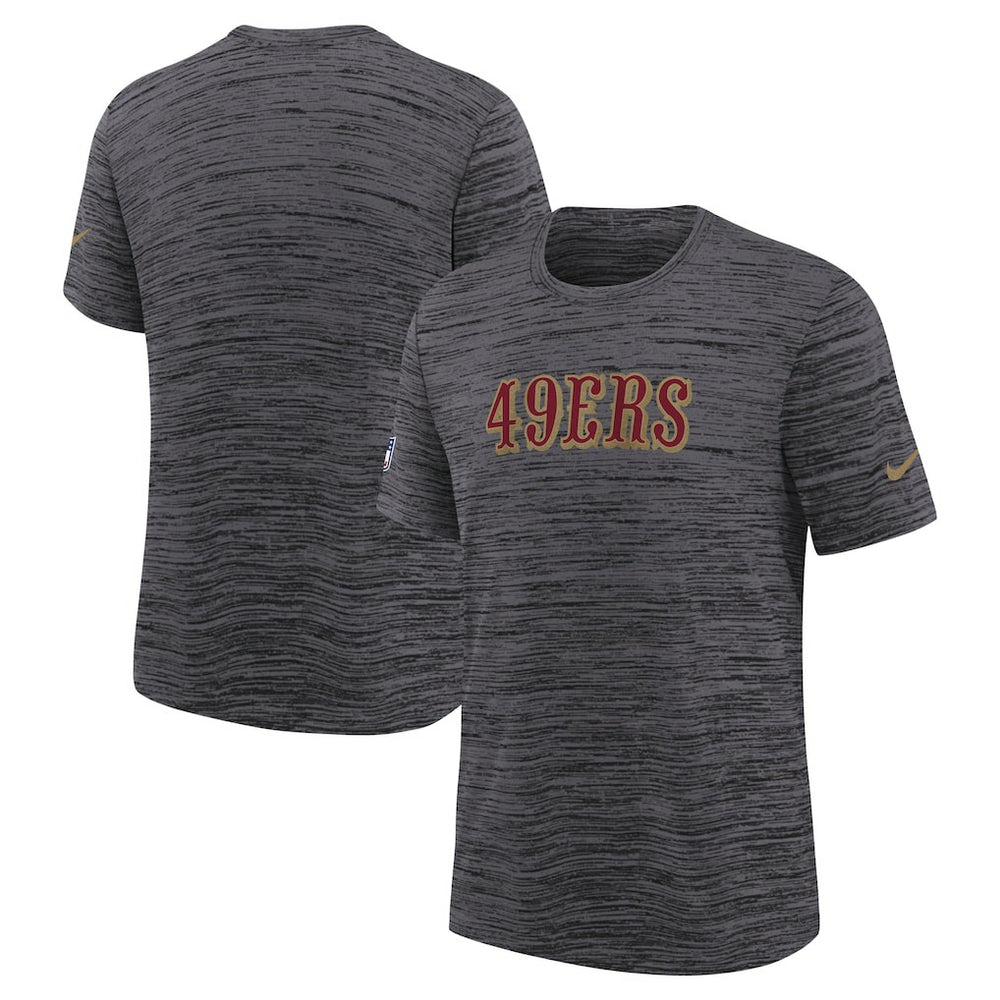 San Francisco 49ers Youth 2025 Rivalries Collection Sideline Velocity Dri-FIT T-Shirt Heather Black - Nike