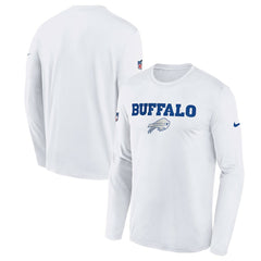 Buffalo Bills Youth 2025 Rivalries Collection Sideline Legend Dri-FIT Long Sleeve T-Shirt White - Nike