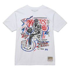 Mitchell & Ness - Allen Iverson Philadelphia 76ers Hardwood Classics Chalked Up T-Shirt - White