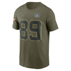 Brock Bowers Las Vegas Raiders 2025 Salute to Service Name & Number T-Shirt Olive - Nike