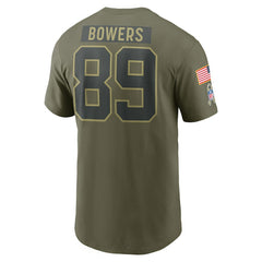 Brock Bowers Las Vegas Raiders 2025 Salute to Service Name & Number T-Shirt Olive - Nike