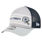 Dallas Cowboys New Era Linear A-Frame 9FORTY Adjustable Hat Silver/Navy - NFL