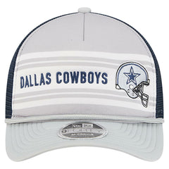 Dallas Cowboys New Era Linear A-Frame 9FORTY Adjustable Hat Silver/Navy - NFL