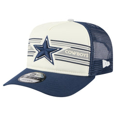 Dallas Cowboys New Era Youth Banner A-Frame 9FIFTY Trucker Snapback Hat Cream/Navy - NFL