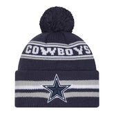 Dallas Cowboys New Era Youth Classic Cuffed Knit Hat with Pom Navy - NFL