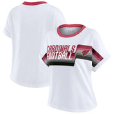 Arizona Cardinals WEAR by Erin Andrews Women's Cropped Center Stripe Dolman T-Shirt White - NFL