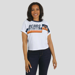 Chicago Bears WEAR by Erin Andrews Women's Cropped Center Stripe Dolman T-Shirt White - NFL