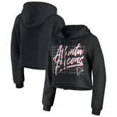 Atlanta Falcons WEAR by Erin Andrews Women's Domestic Cropped Pullover Hoodie Black - NFL