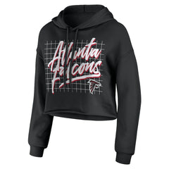 Atlanta Falcons WEAR by Erin Andrews Women's Domestic Cropped Pullover Hoodie Black - NFL
