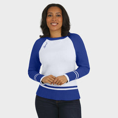 Los Angeles Rams WEAR by Erin Andrews Women's Colorblock Raglan Sweater White/Royal - NFL