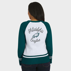 Philadelphia Eagles WEAR by Erin Andrews Women's Colorblock Raglan Sweater White/Midnight Green - NFL