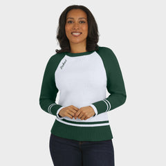 Green Bay Packers WEAR by Erin Andrews Women's Colorblock Raglan Sweater White/Green - NFL