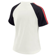 Houston Texans WEAR by Erin Andrews Women's Sleeve Stripe Distressed Raglan T-Shirt White - NFL