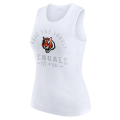 Cincinnati Bengals WEAR by Erin Andrews Women's Ribbed Graphic Tank Top White - NFL