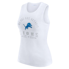 Detroit Lions WEAR by Erin Andrews Women's Ribbed Graphic Tank Top White - NFL