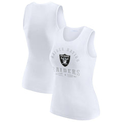 Las Vegas Raiders WEAR by Erin Andrews Women's Ribbed Graphic Tank Top White - NFL
