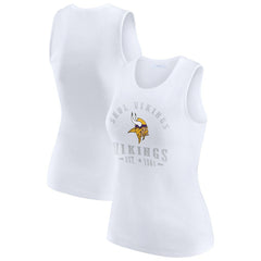 Minnesota Vikings WEAR by Erin Andrews Women's Ribbed Graphic Tank Top White - NFL