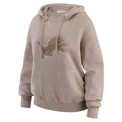 Detroit Lions WEAR by Erin Andrews Women's Washed Pullover Crewdie Tan - NFL