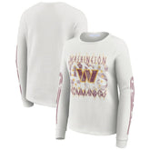 Washington Commanders WEAR by Erin Andrews Women's Graphic Waffle Long-Sleeve T-Shirt White - NFL