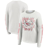 Kansas City Chiefs WEAR by Erin Andrews Women's Graphic Waffle Long-Sleeve T-Shirt White - NFL