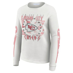Kansas City Chiefs WEAR by Erin Andrews Women's Graphic Waffle Long-Sleeve T-Shirt White - NFL