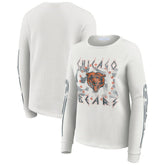 Chicago Bears WEAR by Erin Andrews Women's Graphic Waffle Long-Sleeve T-Shirt White - NFL