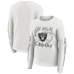 Las Vegas Raiders WEAR by Erin Andrews Women's Graphic Waffle Long-Sleeve T-Shirt White - NFL