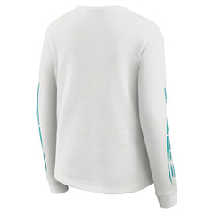 Miami Dolphins WEAR by Erin Andrews Women's Graphic Waffle Long-Sleeve T-Shirt White - NFL