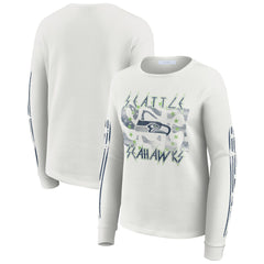 Seattle Seahawks WEAR by Erin Andrews Women's Graphic Waffle Long-Sleeve T-Shirt White - NFL