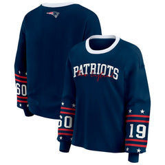 New England Patriots WEAR by Erin Andrews Women's Sport Long-Sleeve T-Shirt Navy - NFL
